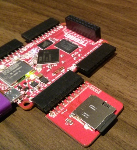 Tessel with SD Card module installed
