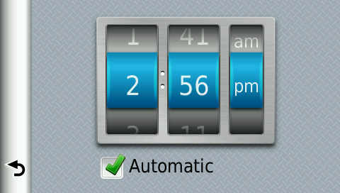 Newer nüvi model showing "automatic" time setting