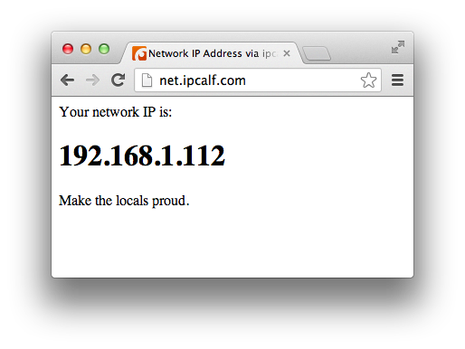 Local IP address being displayed by net.ipcalf.com