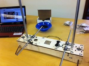Base assembled correctly, with z-axis rods