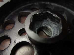 Drilled out gear hub