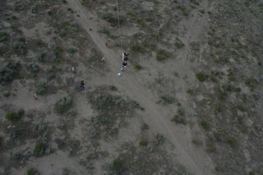 Onlookers on the ground during balloon launch