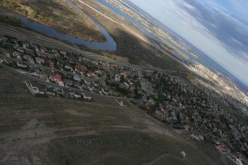 Housing divisions, the Yakima delta and the Columbia river in the distance